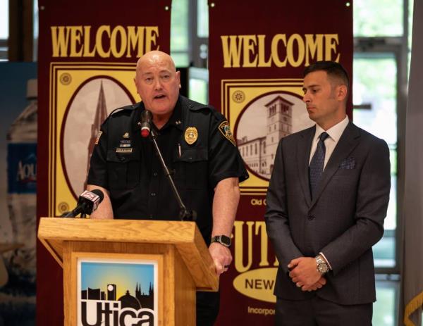 Utica Police Chief Mark Williams and Mayor of Utica Michael Galime 