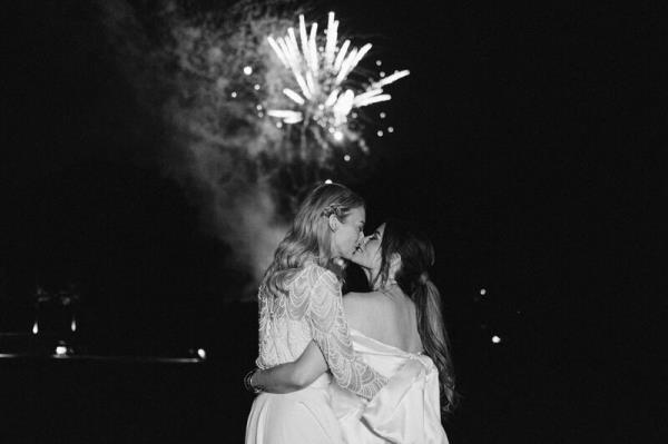 Jill Deering and Jennifer Rock at their wedding. Picture: Petar Jurica