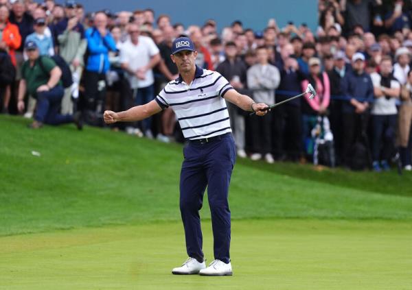 Billy Horschel celebrates victory. Picture: Zac Goodwin/PA Wire.